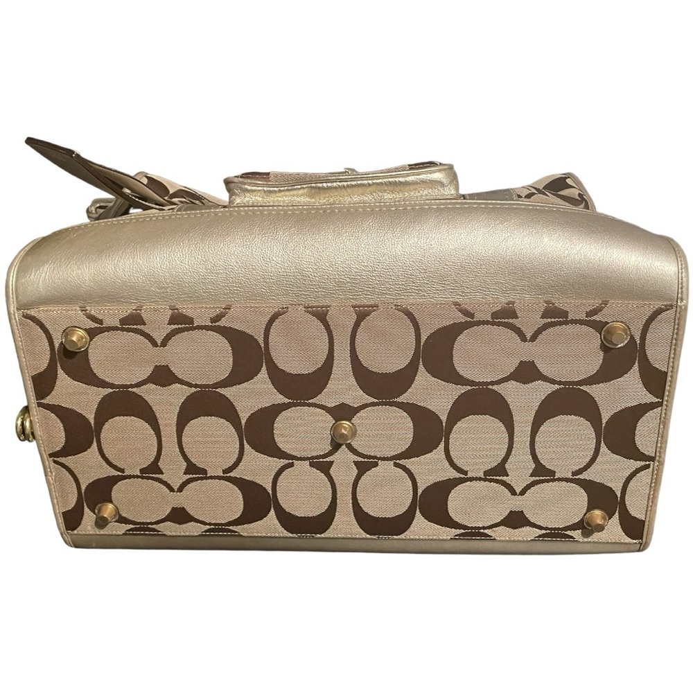 Coach Khaki Monogram Pet Carrier - Gold Leather Accents - Excellent Condition - Picture 9 of 15